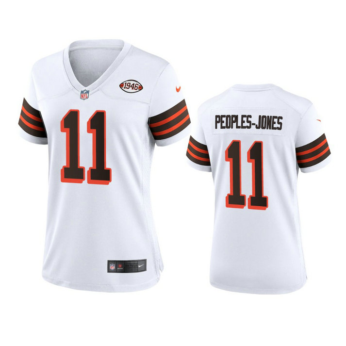 Women Browns #11 Donovan Peoples-Jones Nike 1946 Collection Alternate Game Limited NFL Jersey - White