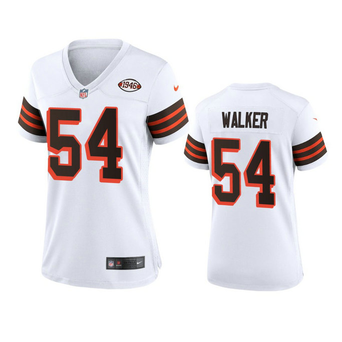 Women Browns #54 Anthony Walker Nike 1946 Collection Alternate Game Limited NFL Jersey - White