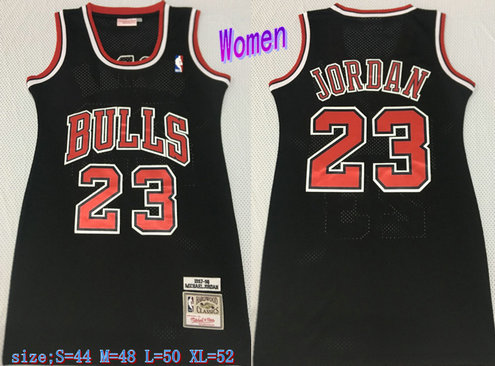 Women Bulls 23 Michael Jordan Black Women 1997-98 Hardwood Classics Mesh Jersey