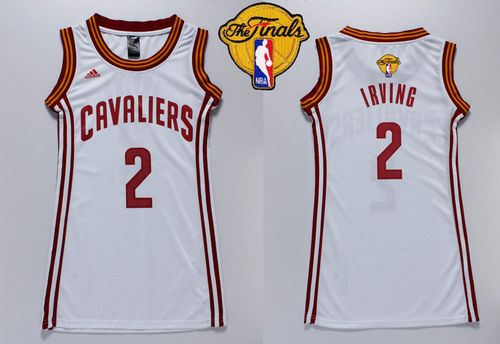 Women Cavaliers 2 Kyrie Irving White The Finals Patch Dress NBA Jersey