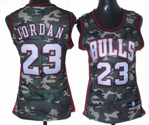 Women Chicago Bulls #23 Michael Jordan camo Jersey