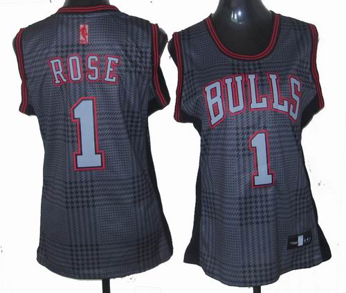 Women Chicago Bulls 1# Derek Rose Rhythm Fashion Swingman Jersey