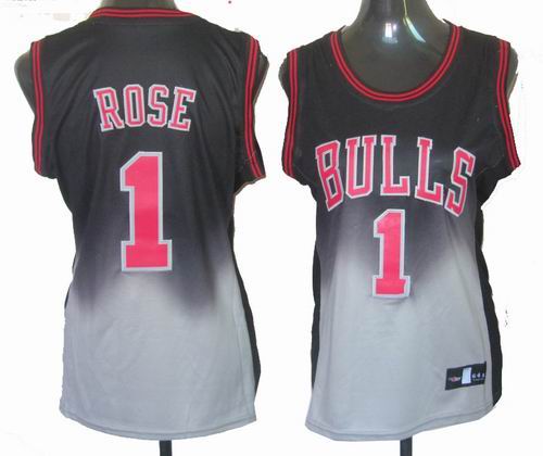 Women Chicago Bulls 1# Derrick Rose Fadeaway Fashion Swingman Jersey