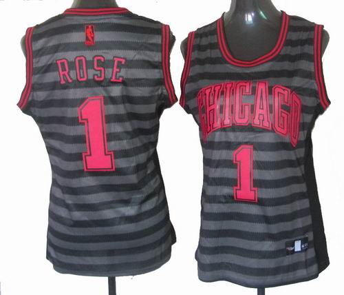 Women Chicago Bulls 1# Derrick Rose Groove Fashion Swingman Jersey