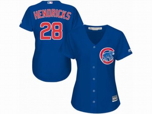 Women Chicago Cubs #28 Kyle Hendricks blue Jersey