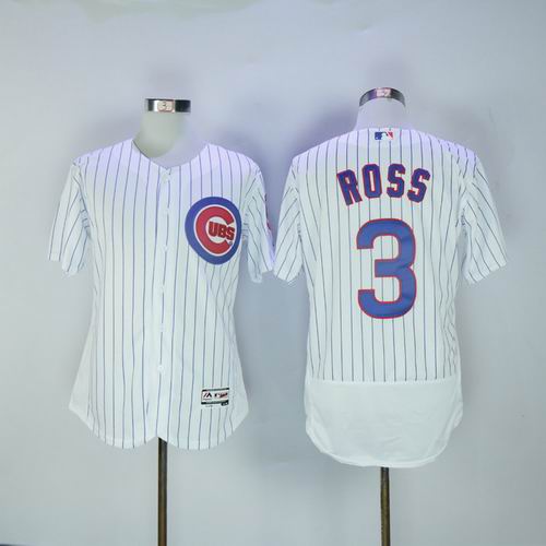 Women Chicago Cubs #3 David Ross White Flexbase Collection Jersey