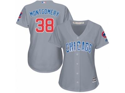 Women Chicago Cubs #38 Mike Montgomery Grey Jersey