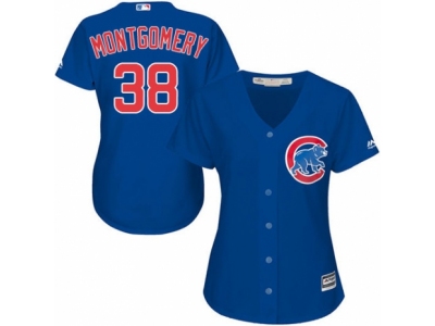 Women Chicago Cubs #38 Mike Montgomery blue Jersey