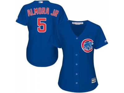 Women Chicago Cubs #5 Albert Almora Jr. Blue Jersey