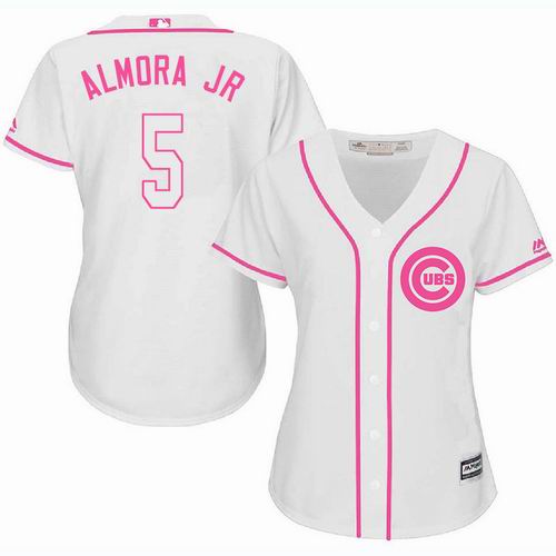 Women Chicago Cubs #5 Albert Almora Jr. white Fashion Jersey