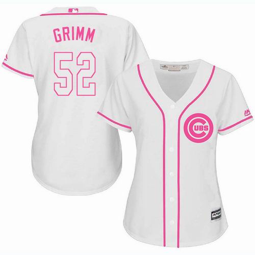 Women Chicago Cubs #52 Justin Grimm white Fashion Jersey