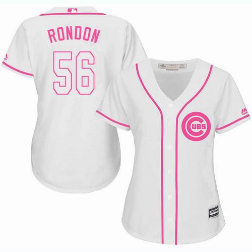 Women Chicago Cubs #56 Hector Rondon white Fashion Jersey