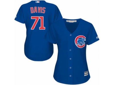 Women Chicago Cubs #71 Wade Davis Royal blue Jersey