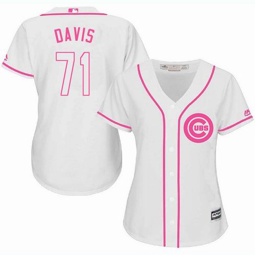Women Chicago Cubs #71 Wade Davis white Fashion Jersey