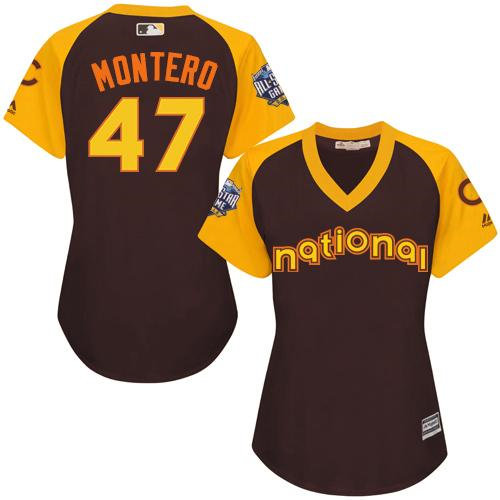 Women Chicago Cubs 47 Miguel Montero Brown 2016 All-Star National League Baseball Jersey