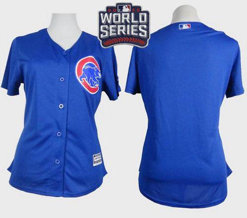 Women Chicago Cubs Blank Blue Alternate 2016 World Series Bound MLB Jersey