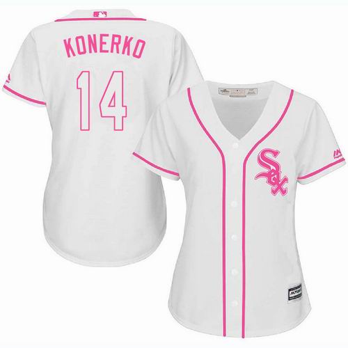Women Chicago White Sox #14 Paul Konerko white Fashion Jersey