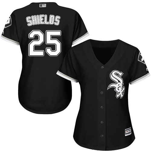 Women Chicago White Sox #25 James Shields black Jersey