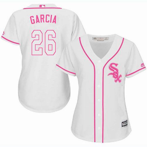 Women Chicago White Sox #26 Avisail Garcia white Fashion Jersey