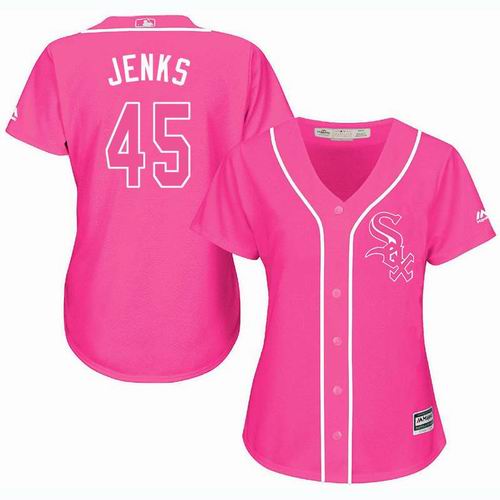 Women Chicago White Sox #45 Bobby Jenks Pink Fashion Jersey