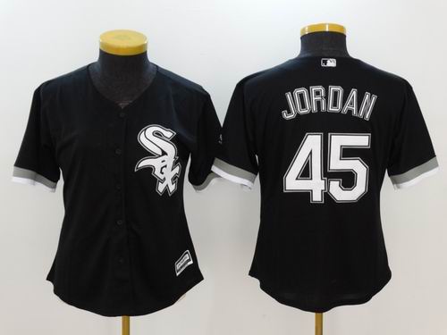 Women Chicago White Sox 45# Michael Jordan black jerseys