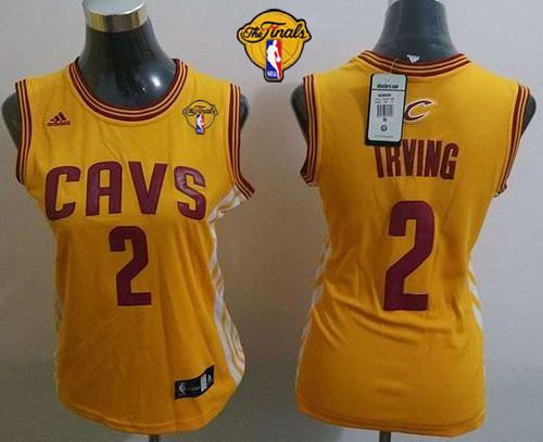 Women Cleveland Cavaliers 2 Kyrie Irving Gold Alternate The Finals Patch NBA Jersey