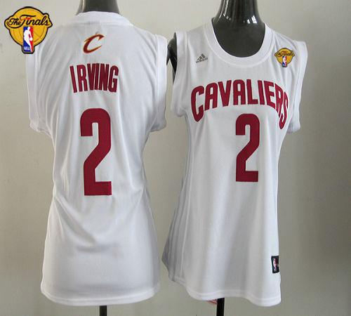 Women Cleveland Cavaliers 2 Kyrie Irving White The Finals Patch Fashion NBA Jersey
