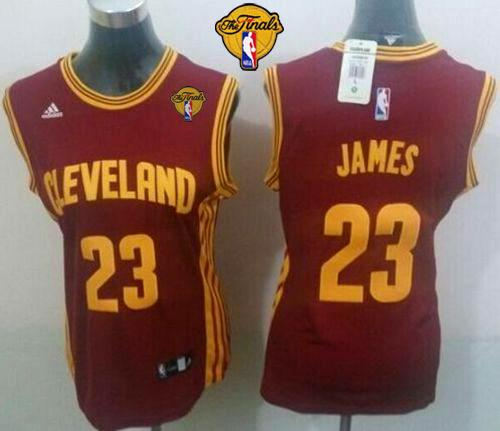 Women Cleveland Cavaliers 23 LeBron James Red The Finals Patch Road NBA Jersey