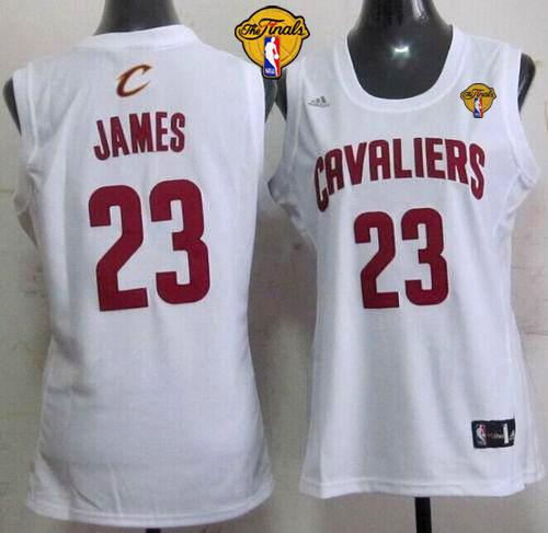 Women Cleveland Cavaliers 23 LeBron James White The Finals Patch Fashion NBA Jersey