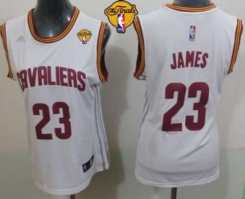 Women Cleveland Cavaliers 23 LeBron James White The Finals Patch Home NBA Jersey