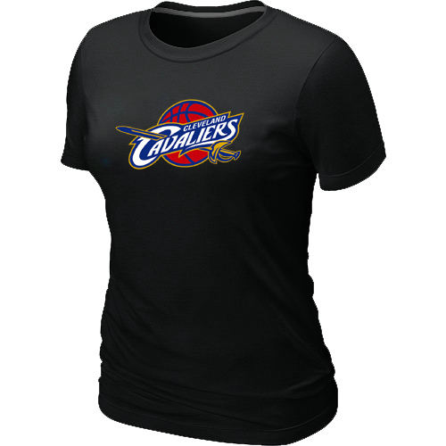 Women Cleveland Cavaliers Big Tall Primary Logo Black T Shirt