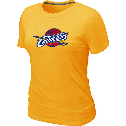 Women Cleveland Cavaliers Big Tall Primary Logo Yellow T Shirt