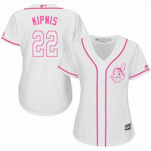 Women Cleveland Indians #22 Jason Kipnis white Fashion Jersey