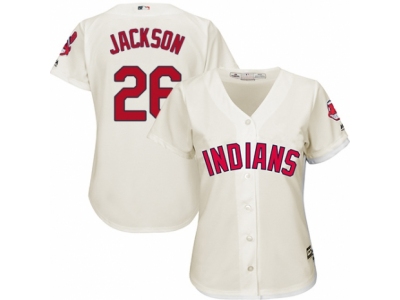 Women Cleveland Indians #26 Austin Jackson Cream Jersey