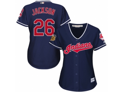 Women Cleveland Indians #26 Austin Jackson blue Jersey