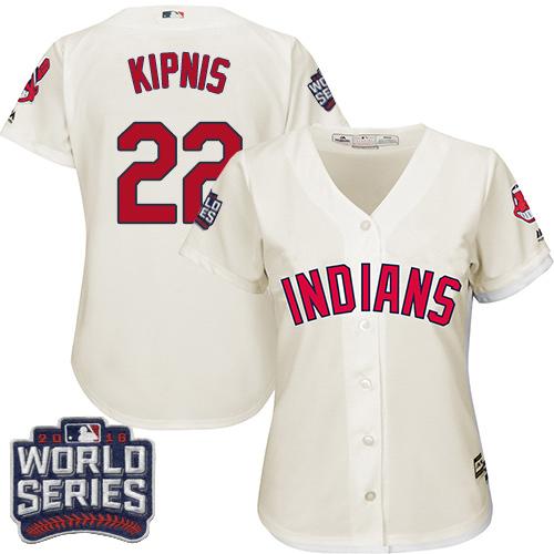 Women Cleveland Indians 22 Jason Kipnis Cream 2016 World Series Bound Alternate MLB Jersey