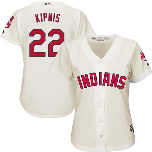 Women Cleveland Indians 22 Jason Kipnis Cream Alternate MLB Jersey