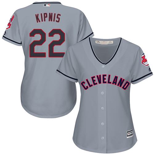 Women Cleveland Indians 22 Jason Kipnis Grey Road MLB Jersey