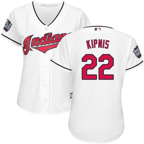 Women Cleveland Indians 22 Jason Kipnis White 2016 World Series Bound Home MLB Jersey