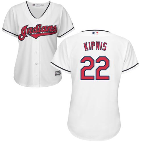 Women Cleveland Indians 22 Jason Kipnis White Home MLB Jersey