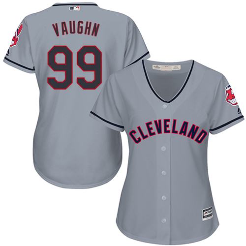 Women Cleveland Indians 99 Ricky Vaughn Grey Road MLB Jersey Cleveland Indians 99 Ricky Vaughn Grey Road MLB Jersey