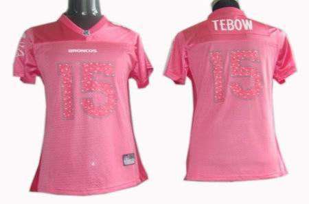 Women Denver Broncos #15 Tim Tebow Jerseys PINK