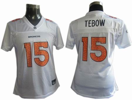 Women Denver Broncos #15 Tim Tebow Jerseys White