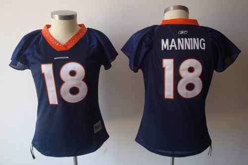 Women Denver Broncos 18# Peyton Manning blue Jersey