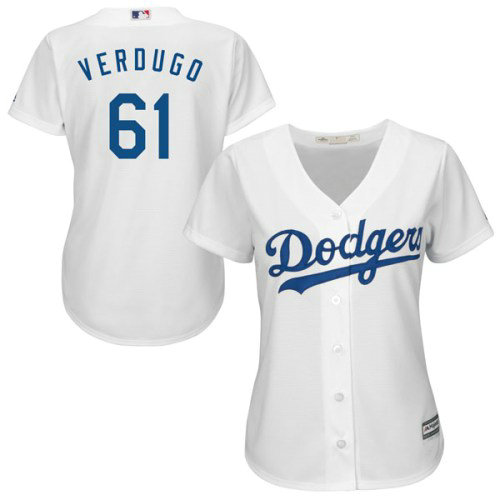 Women Dodgers 61 Alex Verdugo White Women Cool Base Jersey