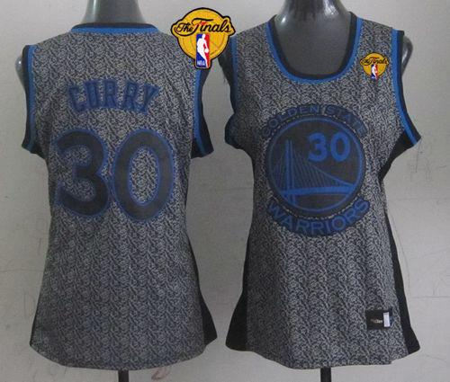 Women Golden State Warriors 30 Stephen Curry Grey The Finals Patch Static Fashion NBA Jersey