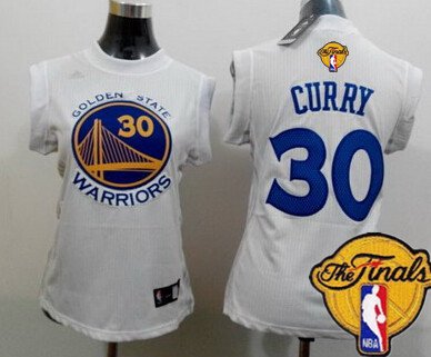 Women Golden State Warriors 30 Stephen Curry White 2016 The NBA Finals Patch Jersey