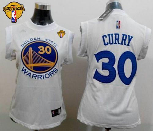 Women Golden State Warriors 30 Stephen Curry White The Finals Patch Fashion NBA Jersey