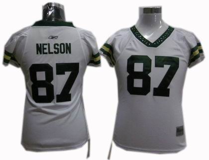 Women Green Bay Packers #87 Jordy Nelson jerseys white