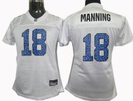 Women Indianapolis Colts #18 Peyton Manning Sweetheart Jerseys White